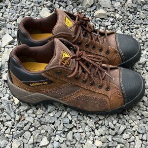 Cat Safety Toe Shoe Brown Sneaker Work Shoe Men 9
